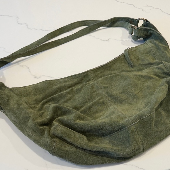 NWT Free People Moss Green Suede Hobo Bag - Picture 4 of 4
